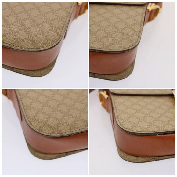 CELINE Macadam Canvas Shoulder Bag Beige Auth - Picture 15 of 16